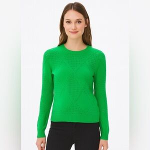 Jumper 1234 Green Diamond Pattern Long Sleeve Chic Coloful Statement Layering